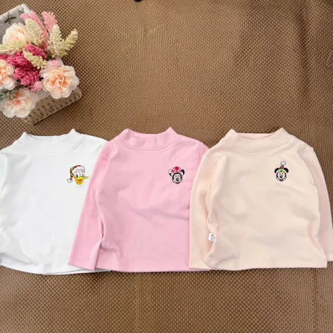 Áo giữ nhiệt cho bé, áo giữ nhiệt chất zip lông ấm áp thêu hình Noel cho bé trai và bé gái 7-26kg