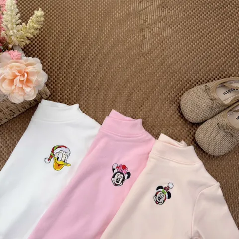 Áo giữ nhiệt cho bé, áo giữ nhiệt chất zip lông ấm áp thêu hình Noel cho bé trai và bé gái 7-26kg
