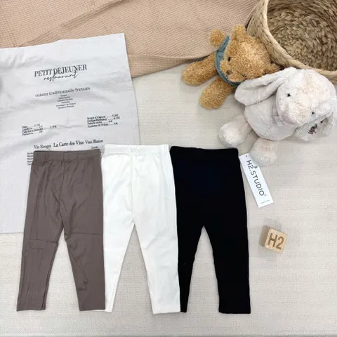 Quần legging cho bé gái, quần legging dài cotton zip 3 màu cho bé size 9-25kg