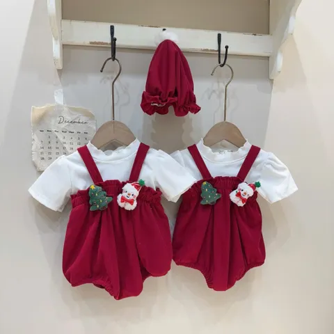 SET 3CT BODY LIỀN THÂN NOEL CHO BÉ GÁI – SIÊU XINH – SIZE 4–12KG
