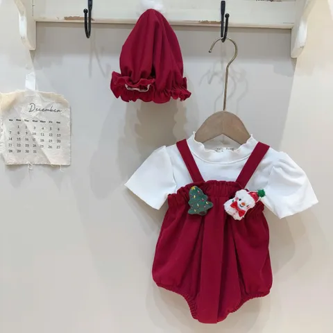 SET 3CT BODY LIỀN THÂN NOEL CHO BÉ GÁI – SIÊU XINH – SIZE 4–12KG