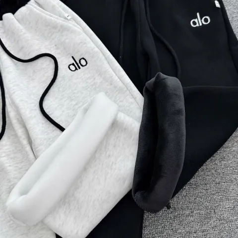 Quần dài bé gái, quần nỉ lót lông dáng suông 2 màu hoạ tiết ALO cho bé 17-45kg