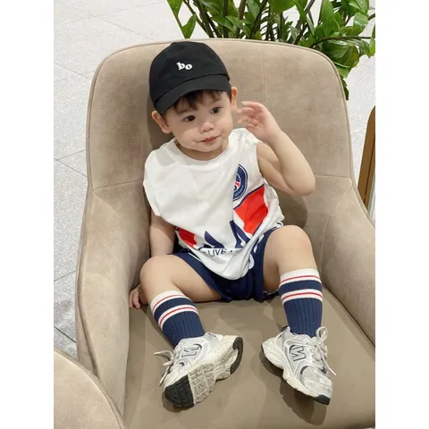 Quần áo bé trai, set bộ thun thông hơi bóng đá cho bé trai size 10-26kg