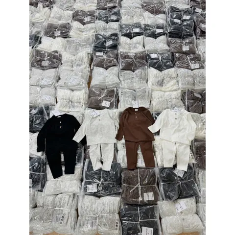 Quần áo thu đông cho bé, set bộ dài tay chất tăm xuất Hàn 2 cúc cho bé trai và bé gái size 8-24kg