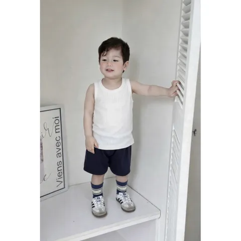 Áo ba lỗ bé trai, áo ba lỗ chất cotton zip Basic cho bé từ 8-22kg