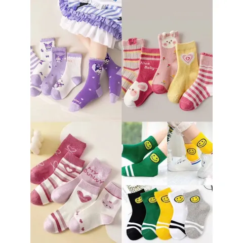 Tất cho bé, set 5 đôi tất xinh cho bé trai và bé gái từ 1-12 tuổi