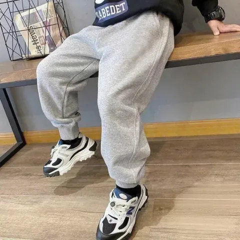 Quần dài cho bé, quần nỉ lót bông dáng Jogger siêu ấm, siêu mềm cho bé trai và bé gái size 8-25kg
