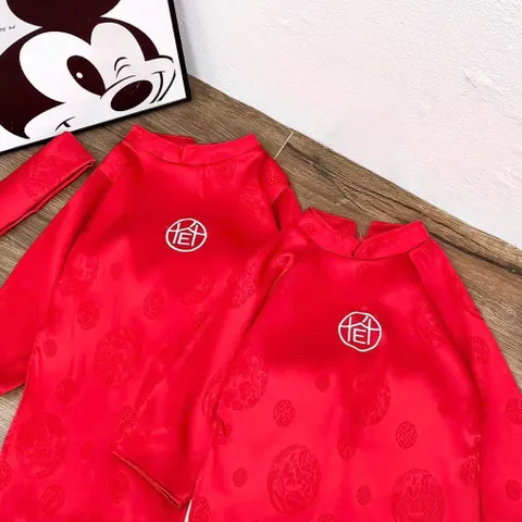 Áo dài cách tân cho bé, áo dài cặp anh em, set bé trai 3ct và bé gái 4ct size 10-30kg