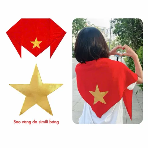 Khăn quàng đỏ sao vàng, khăn sao vàng da Simili bóng