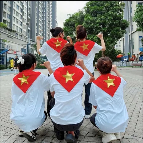 Khăn quàng đỏ sao vàng, khăn sao vàng da Simili bóng