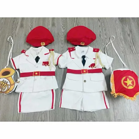 Đồng phục cho bé, Set Quân Phục Khối Quân Nhạc Cho Bé Trai & Bé Gái – Size 10-30kg