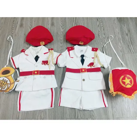 Đồng phục cho bé, Set Quân Phục Khối Quân Nhạc Cho Bé Trai & Bé Gái – Size 10-30kg