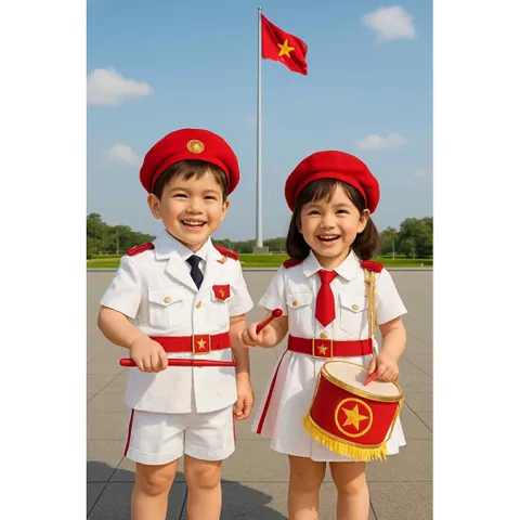 Đồng phục cho bé, Set Quân Phục Khối Quân Nhạc Cho Bé Trai & Bé Gái – Size 10-30kg
