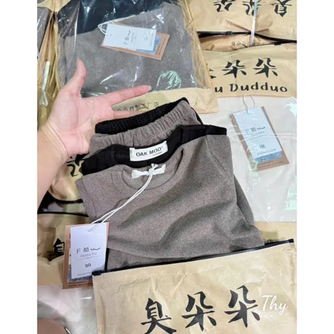 Quần áo thu đông cho bé, set bộ dài tay chất zip lông CHOU cho bé trai và bé gái size 6-27kg