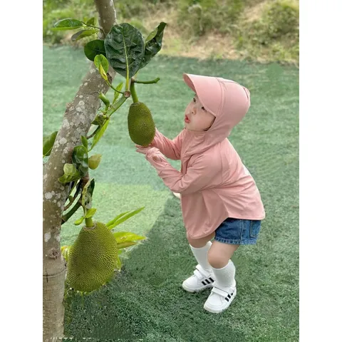 Áo chống nắng cho bé, áo chống nắng thun lạnh dáng ngắn 2 màu cho bé 10-35kg