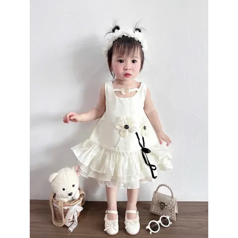 Váy bé gái, váy công chúa bồng bềnh tặng kèm bờm cho bé 10-30kg