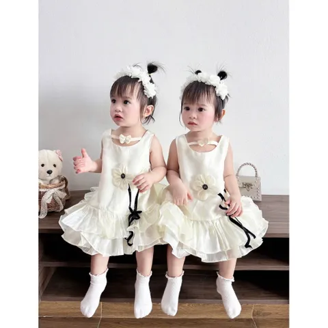 Váy bé gái, váy công chúa bồng bềnh tặng kèm bờm cho bé 10-30kg