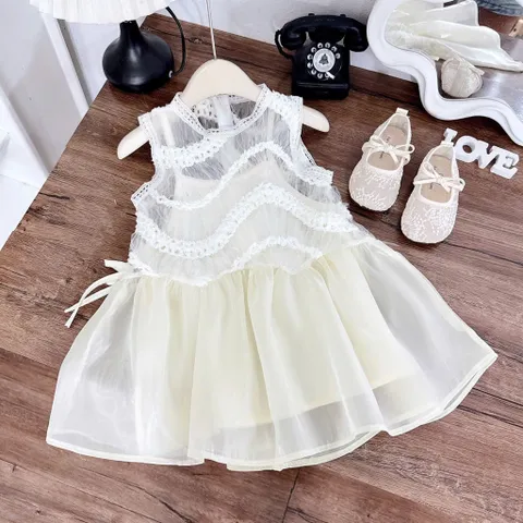 Váy bé gái, váy tơ công chúa mềm mại cho bé 10-32kg