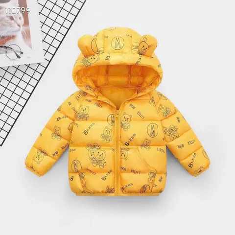 XẢ HÀNG- Áo khoác trẻ em, áo phao tai gấu ấm áp nền mại cho bé trai vào bé gái