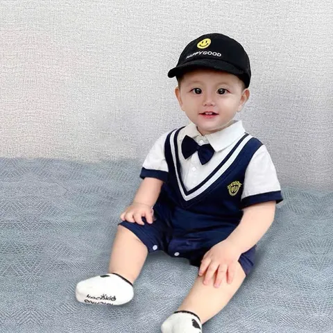 Bộ body liền thân bé trai, set bộ body công tử mềm mại cho bé 5-12kg