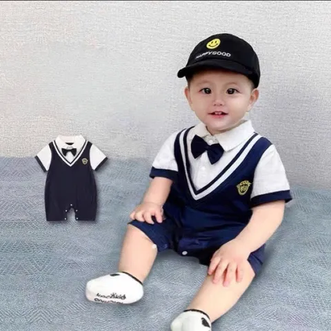 Bộ body liền thân bé trai, set bộ body công tử mềm mại cho bé 5-12kg