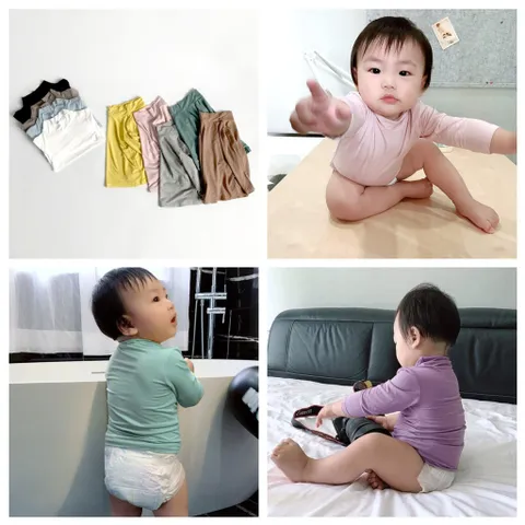 Áo giữ nhiệt cho bé, Áo thun giữ nhiệt cổ 3 phân cho bé trai, bé gái