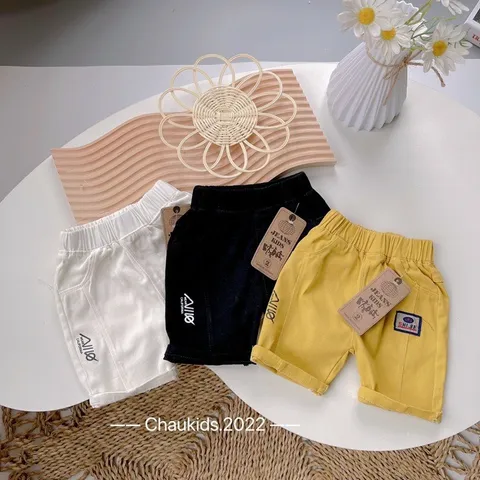 Quần đùi bé trai, quần short kaki mềm gân dọc SHIJIE cho bé size 20-35kg