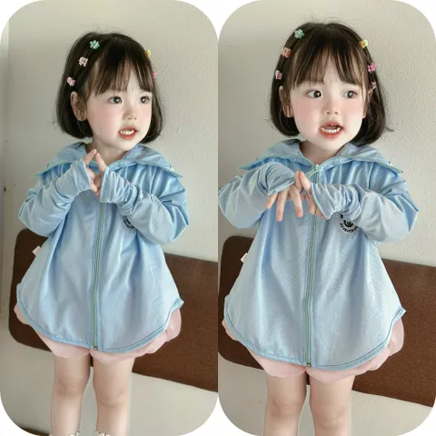 Áo chống nắng cho bé, áo khoác nắng DÁNG NGẮN thông hơi kim cương cho bé trai, bé gái 8-25kg