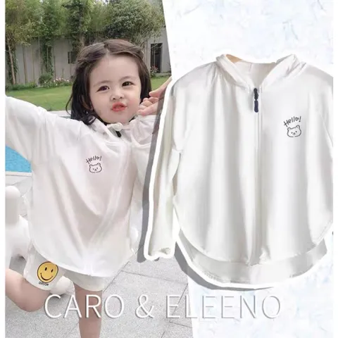 Áo chống nắng cho bé gái Hello chất thun hàn cao cấp siêu mát cho bé gái size 13-27kg, Áo khoác nắng cho bé gái