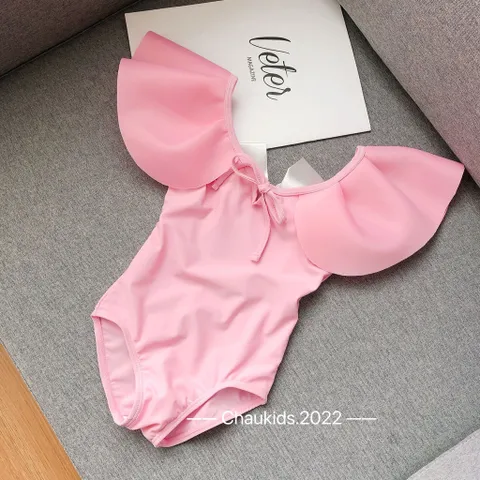 Đồ bơi bé gái,bộ bikini bèo vai hở lưng cho bé