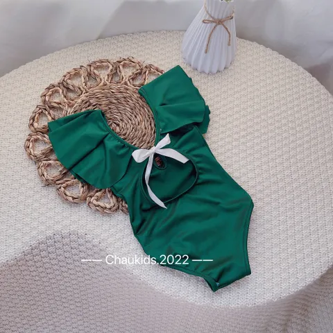 Đồ bơi bé gái,bộ bikini bèo vai hở lưng cho bé
