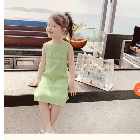 (10-30kg) Váy cho bé gái, váy sát nách chất tăm lạnh NLU NLU siêu mát mẻ cho bé