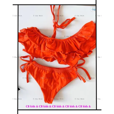 Đồ bơi bé gái, Bikini bèo lệch vai siêu đẹp cho bé