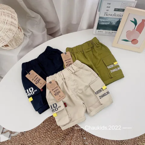 Quần đùi bé trai, quần short kaki túi hộp CID Pro cho né