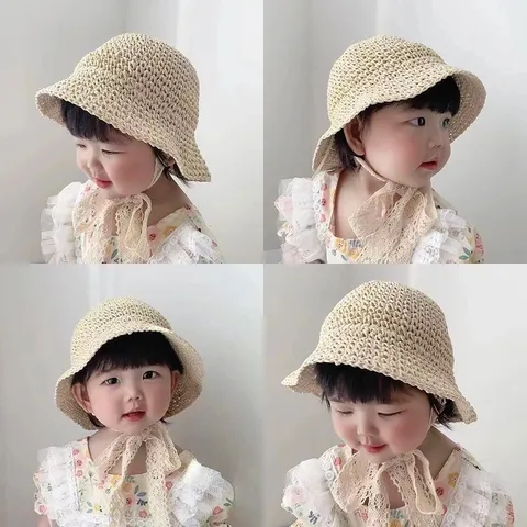 Mũ cói cho bé, mũ cói vành cho bé 2-6 tuổi đi học, đi du lịch