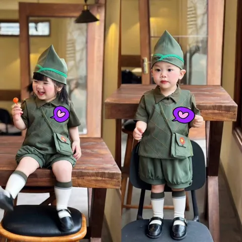 Quần áo bé trai, bé gái, set 5ct đồng phục chú bé liên lạc cho bé 10-30kg