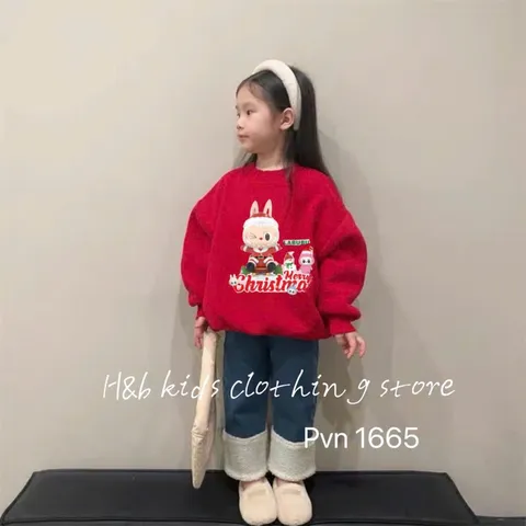 XẢ HÀNG- Áo nỉ Noel cho bé, áo nỉ 2 da họa tiết Noel 4 họa tiết cho bé trai và bé gái từ 10-26kg