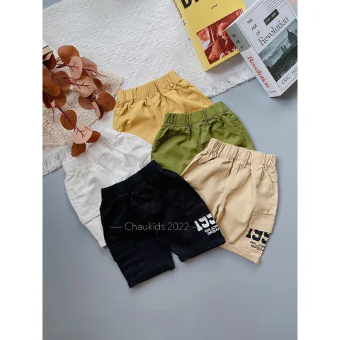 Quần short bé trai, quần short kaki túi hộp 1992 năng động cho bé size 20-35kg