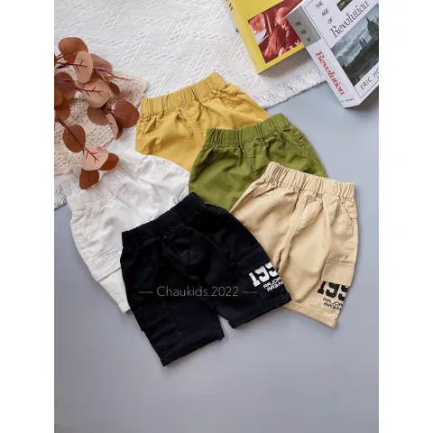 Quần short bé trai, quần short kaki túi hộp 1992 năng động cho bé size 20-35kg