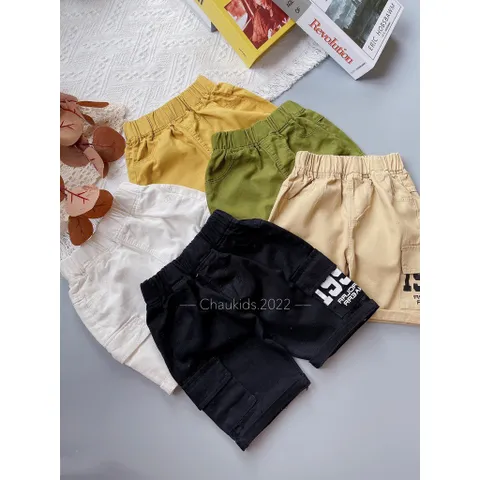 Quần short bé trai, quần short kaki túi hộp 1992 năng động cho bé size 20-35kg