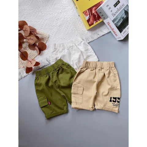 Quần short bé trai, quần short kaki túi hộp 1992 năng động cho bé size 20-35kg