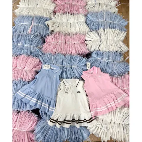 Váy bé gái, váy polo 3 màu thêu ngựa bé đi học, đi chơi cho bé 10-25kg