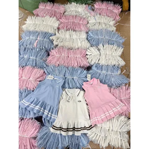 Váy bé gái, váy polo 3 màu thêu ngựa bé đi học, đi chơi cho bé 10-25kg