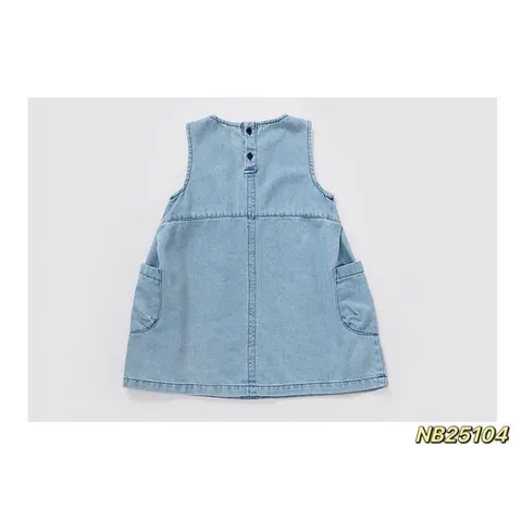 Váy bé gái, váy Denim dáng suông sát nách xinh xắn cho bé 10-30kg