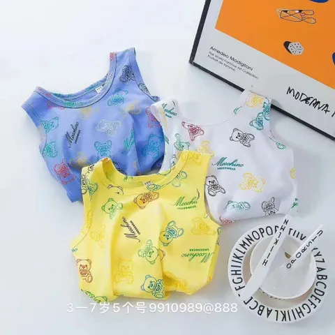 Aó ba lỗ bé trai, áo sát nách Quảng Châu 100% chất cotton cho bé 13-25kg