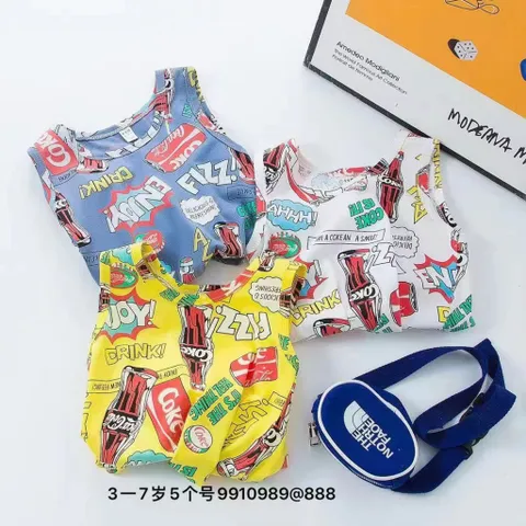 Aó ba lỗ bé trai, áo sát nách Quảng Châu 100% chất cotton cho bé 13-25kg