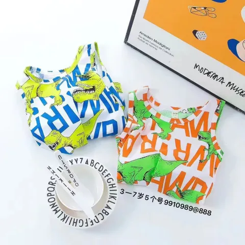 Aó ba lỗ bé trai, áo sát nách Quảng Châu 100% chất cotton cho bé 13-25kg