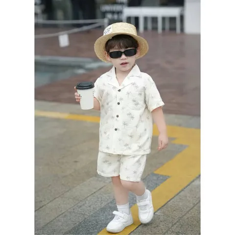 Quần áo bé trai, set bộ đũi cây dừa đi biển cho bé 10-30kg