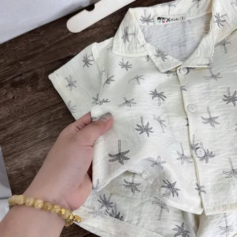 Quần áo bé trai, set bộ đũi cây dừa đi biển cho bé 10-30kg