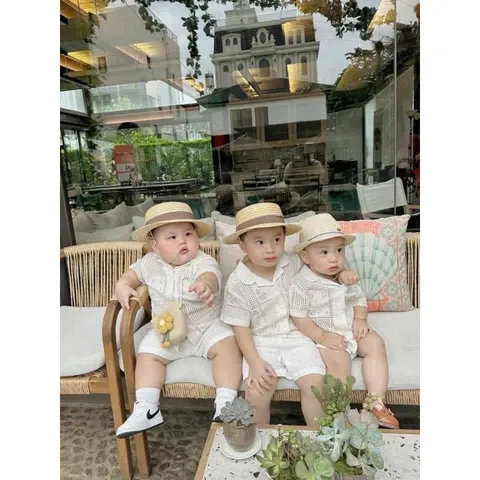 Quần áo bé trai, set bộ quần áo vest đi biển cho bé 10-30kg